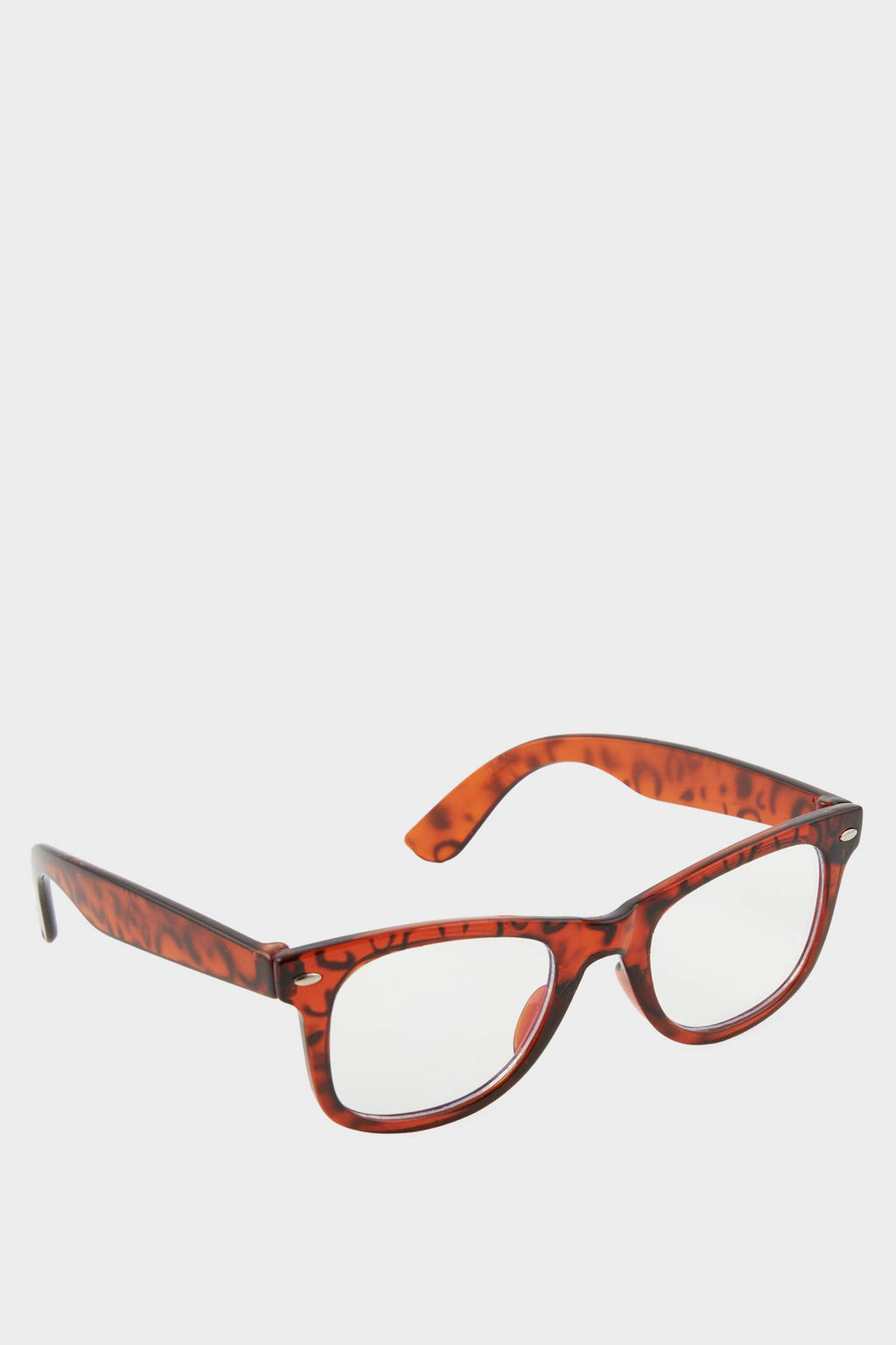 Womens Blue Lens Brown Leopard Frame Glasses