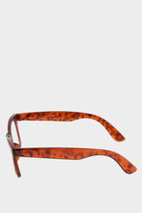Womens Blue Lens Brown Leopard Frame Glasses