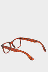 Womens Blue Lens Brown Leopard Frame Glasses