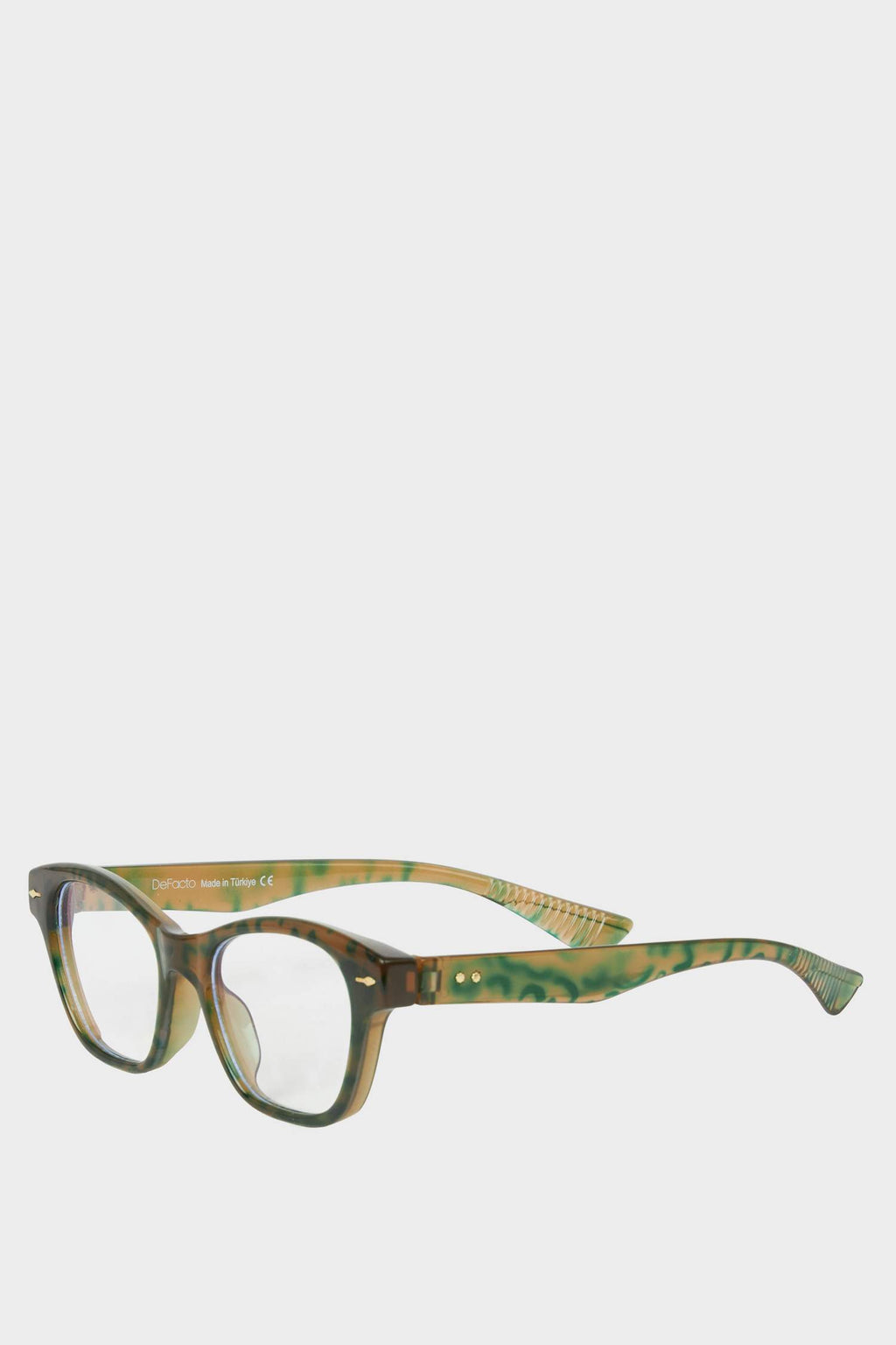 Women Blue Lens Green Leopard Frame Sunglasses