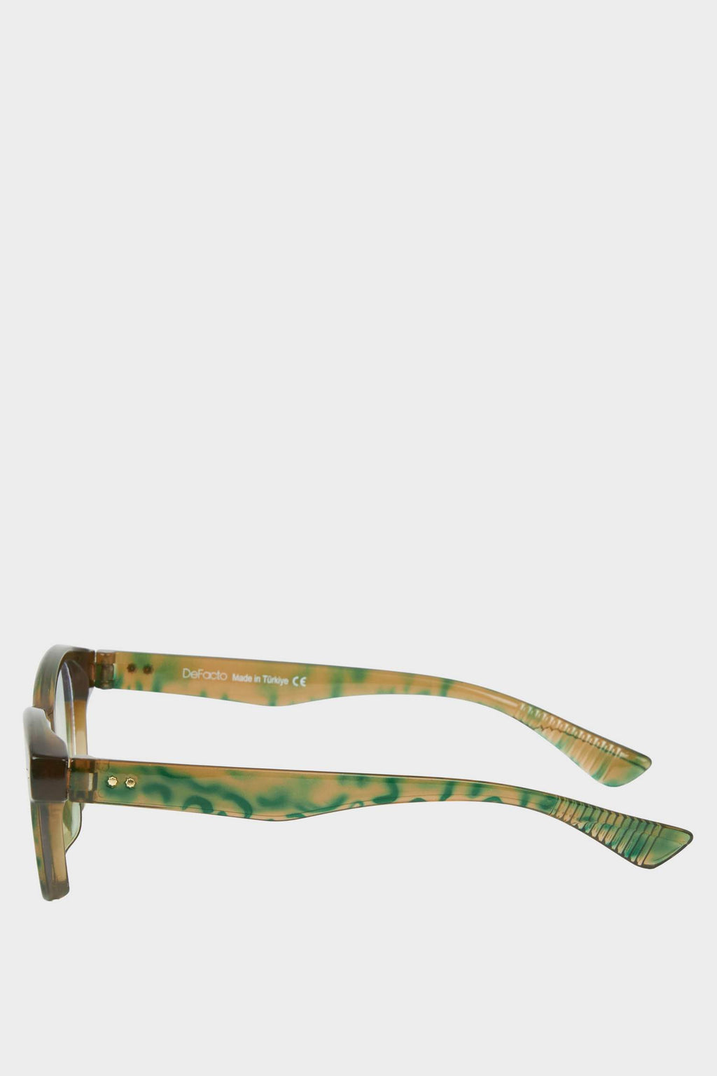 Women Blue Lens Green Leopard Frame Sunglasses