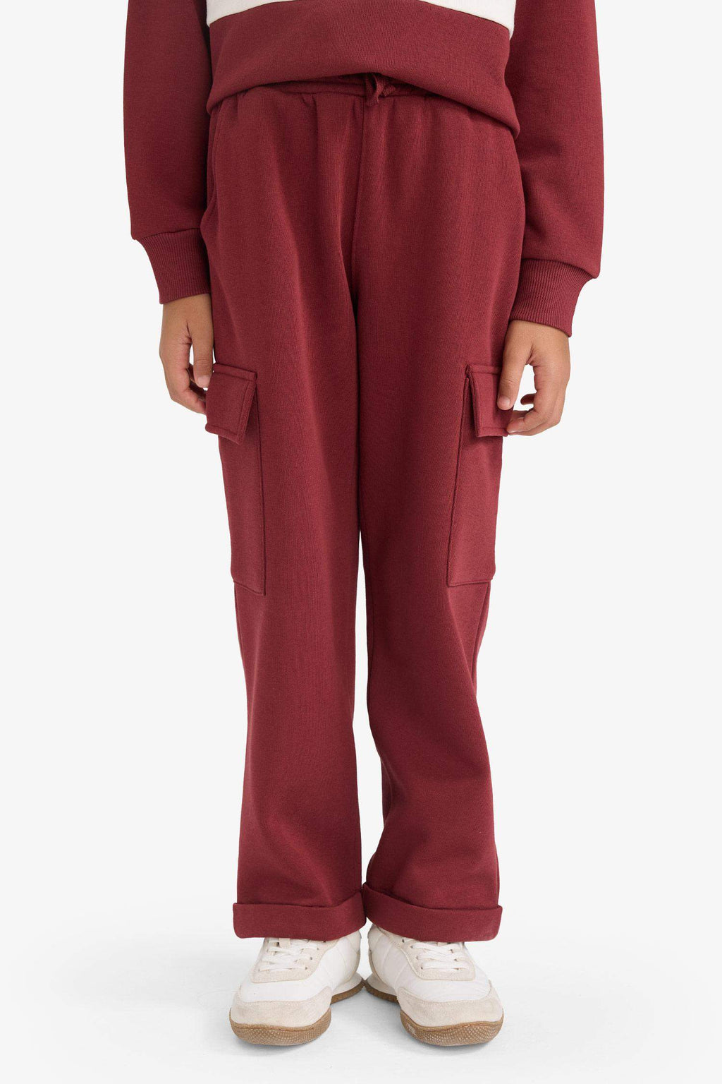 Boys Loose Fit Cargo Pocket Sweatpants with Elastic Waistband