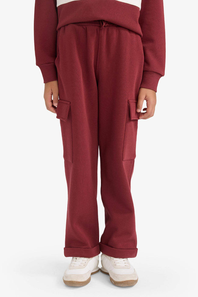 Boys Loose Fit Cargo Pocket Sweatpants with Elastic Waistband Main Image