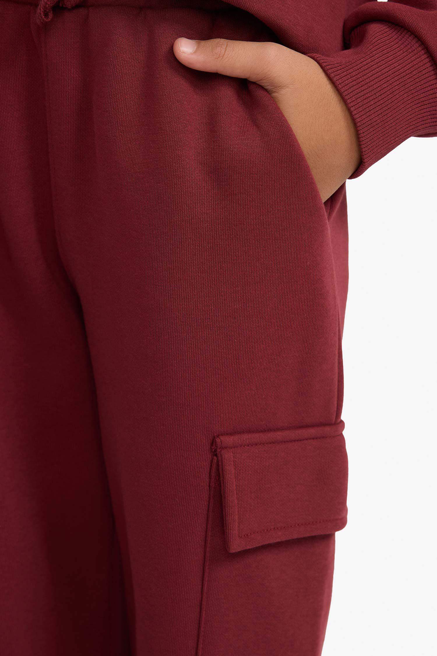 Boys Loose Fit Cargo Pocket Sweatpants with Elastic Waistband