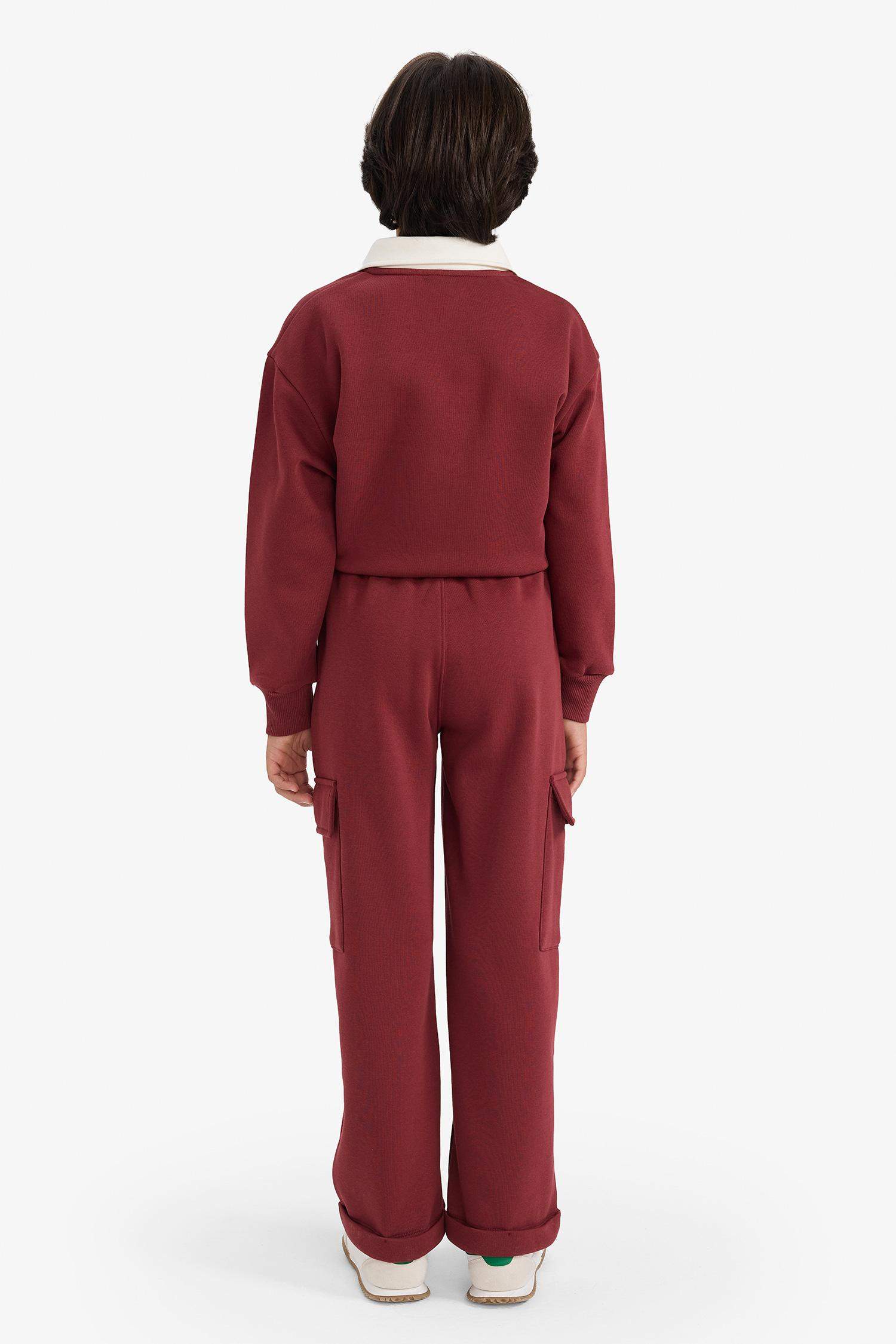 Boys Loose Fit Cargo Pocket Sweatpants with Elastic Waistband