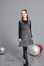 Girls Christmas Themed 2-Piece Set: Long-Sleeved T-shirt and Sequined Sleeveless Dress
