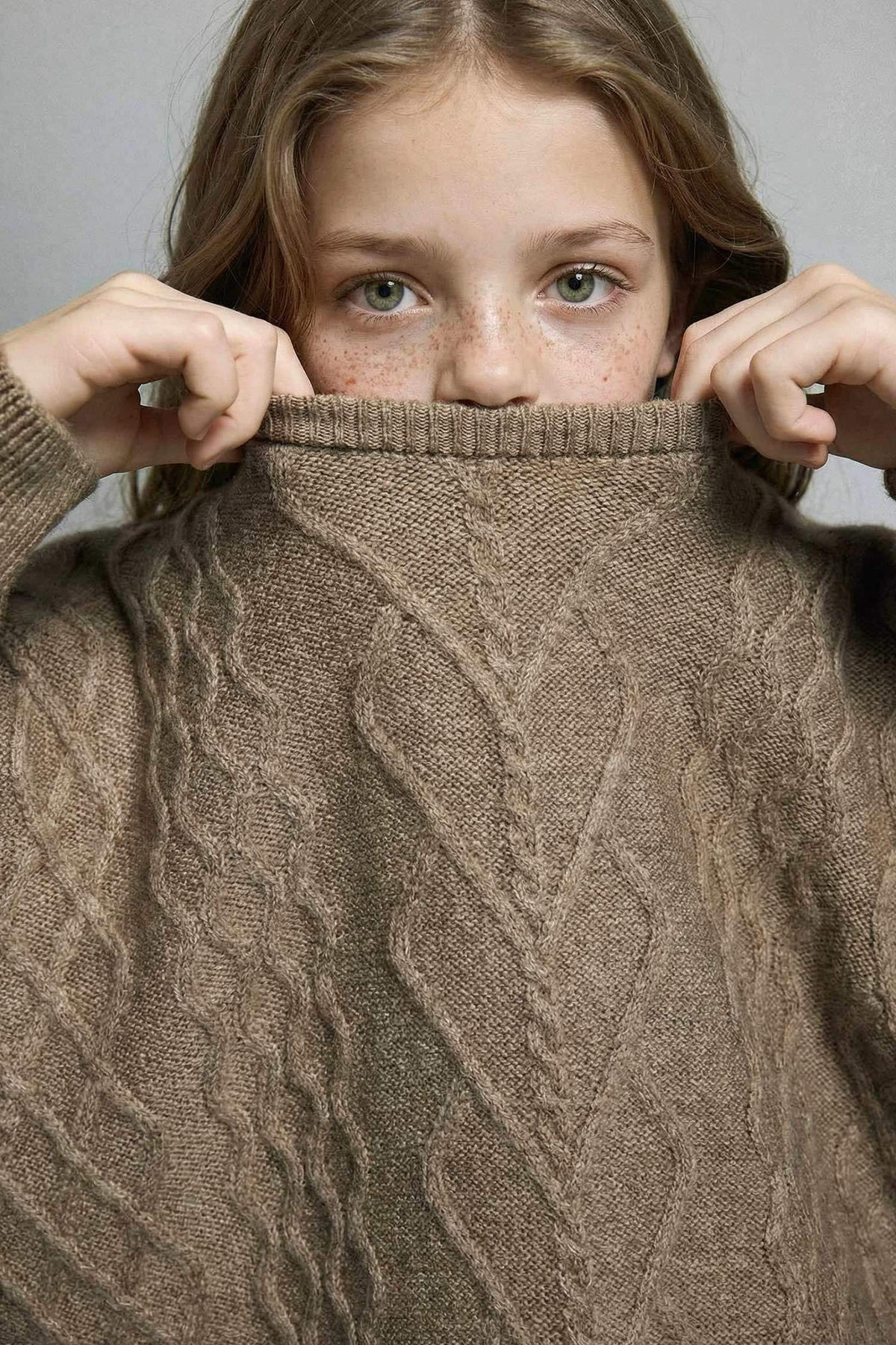 Girls Crew Neck Knitted Sweater