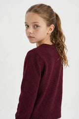 Girls Buttoned Knit Cardigan