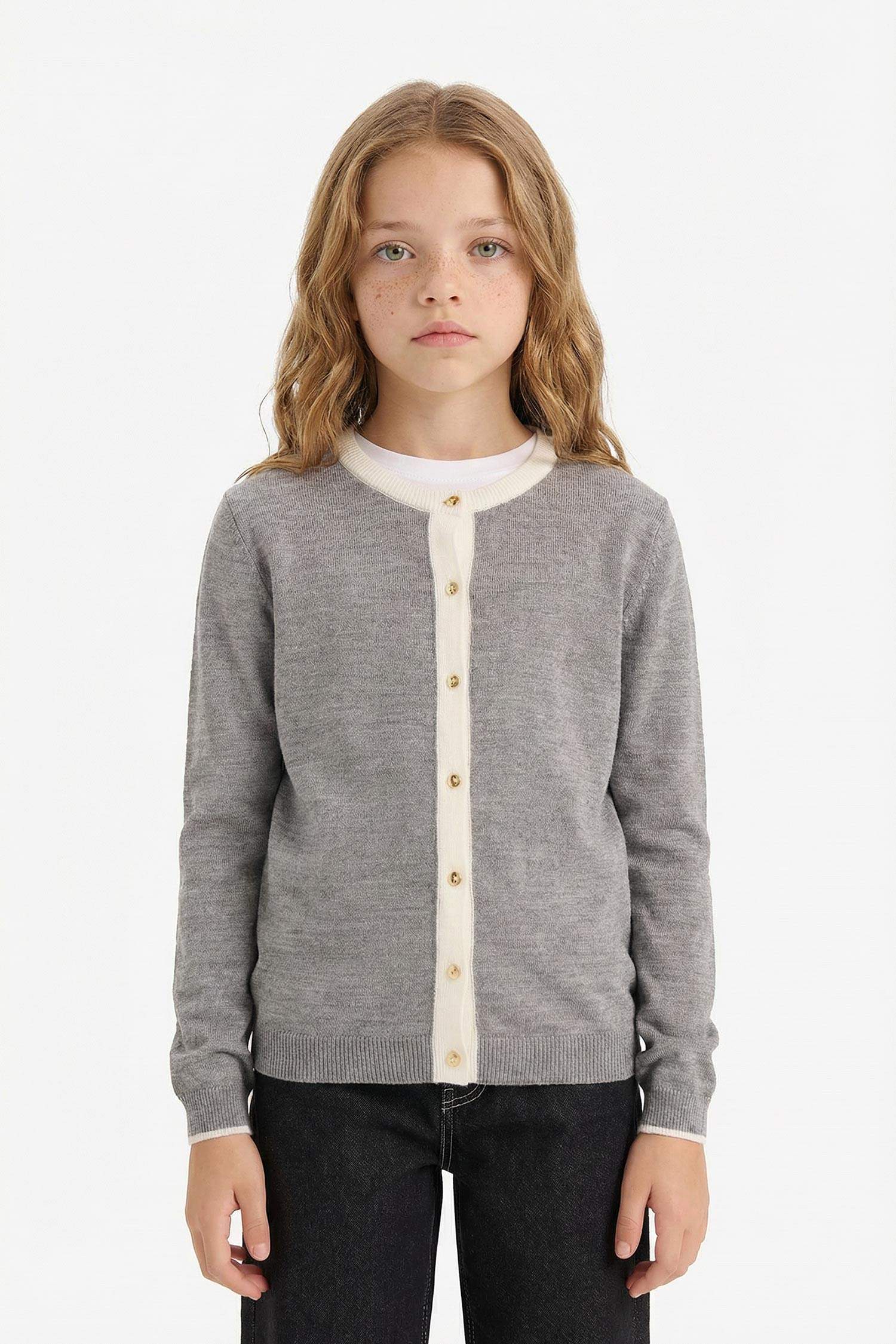 Girls Buttoned Cardigan