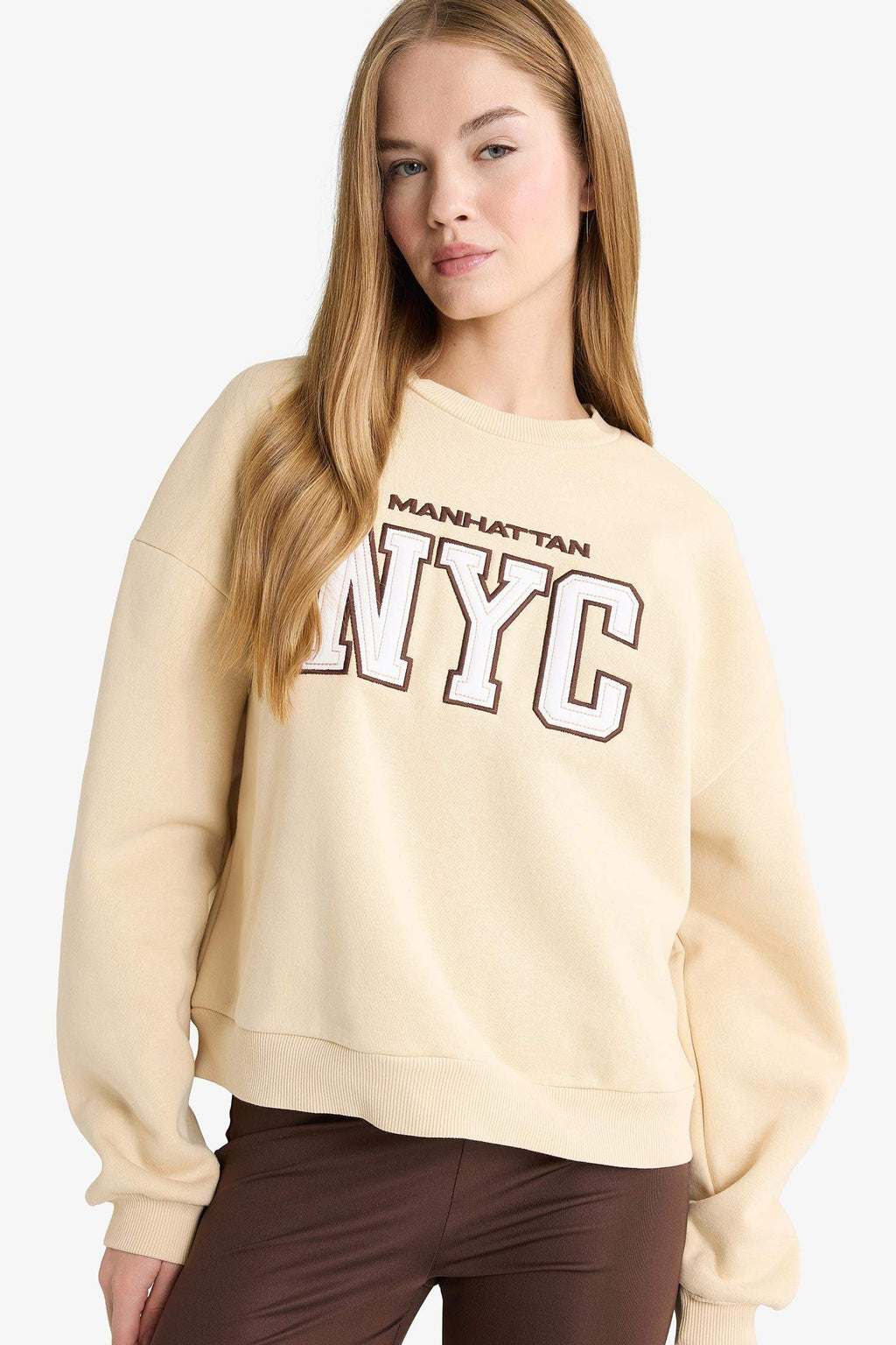 Regular Fit Crew Neck Printed Sweatshirt