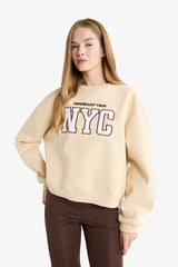 Regular Fit Crew Neck Printed Sweatshirt