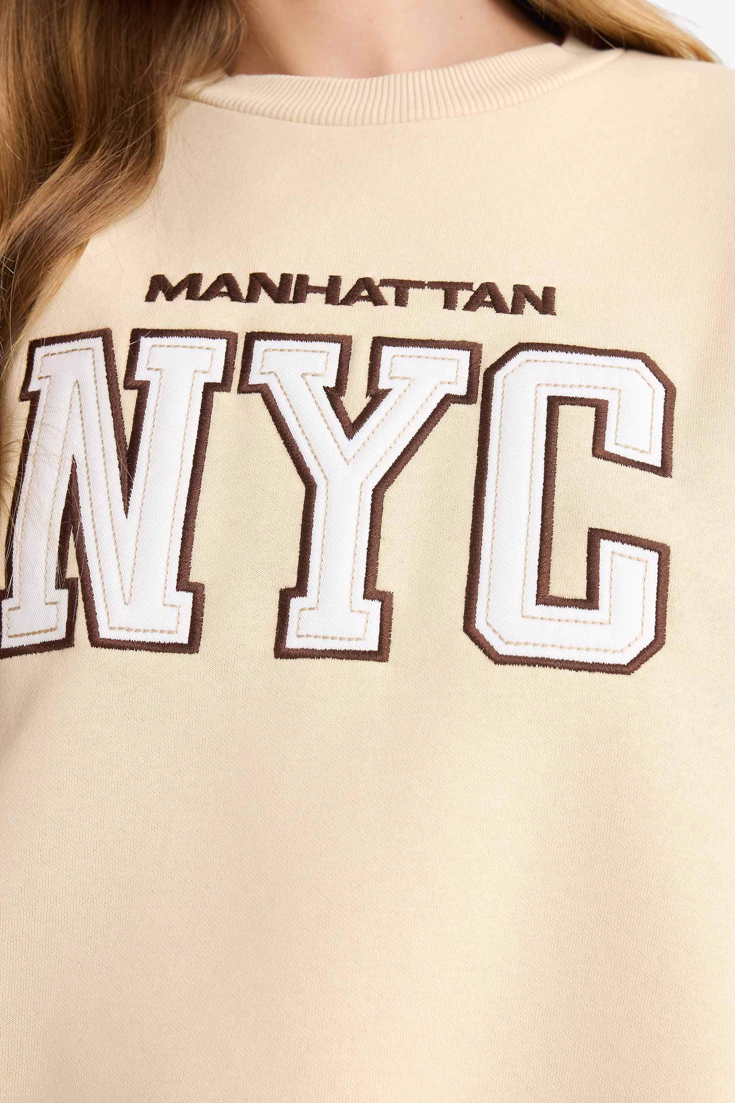 Regular Fit Crew Neck Printed Sweatshirt