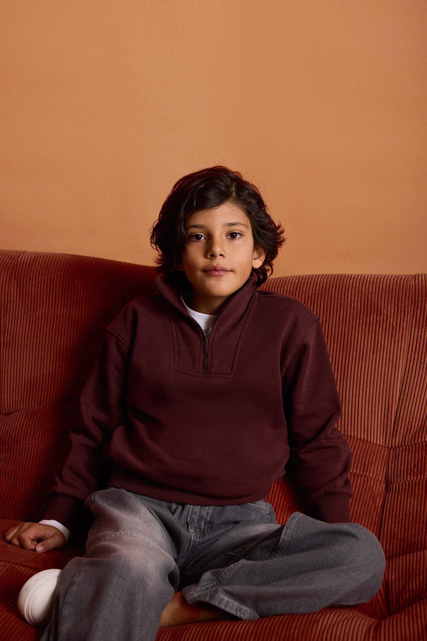 Boys Half-Zip Sweatshirt with Soft, Fleece Lining