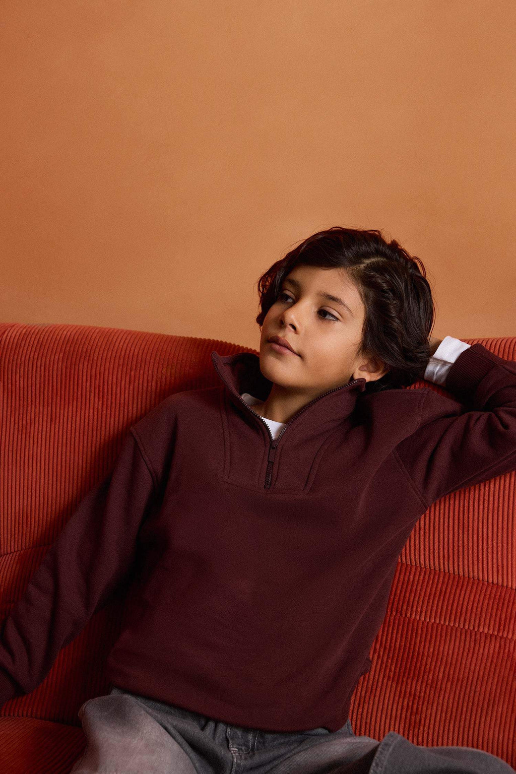 Boys Half-Zip Sweatshirt with Soft, Fleece Lining