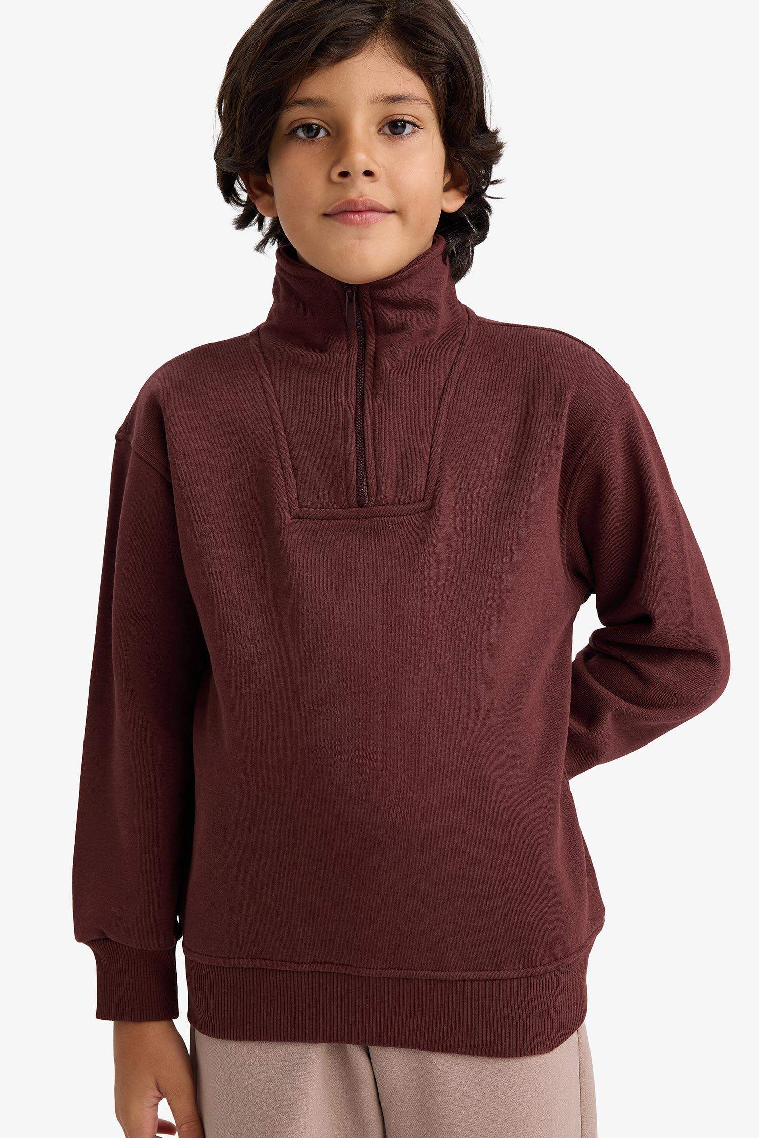 Boys Half-Zip Sweatshirt with Soft, Fleece Lining