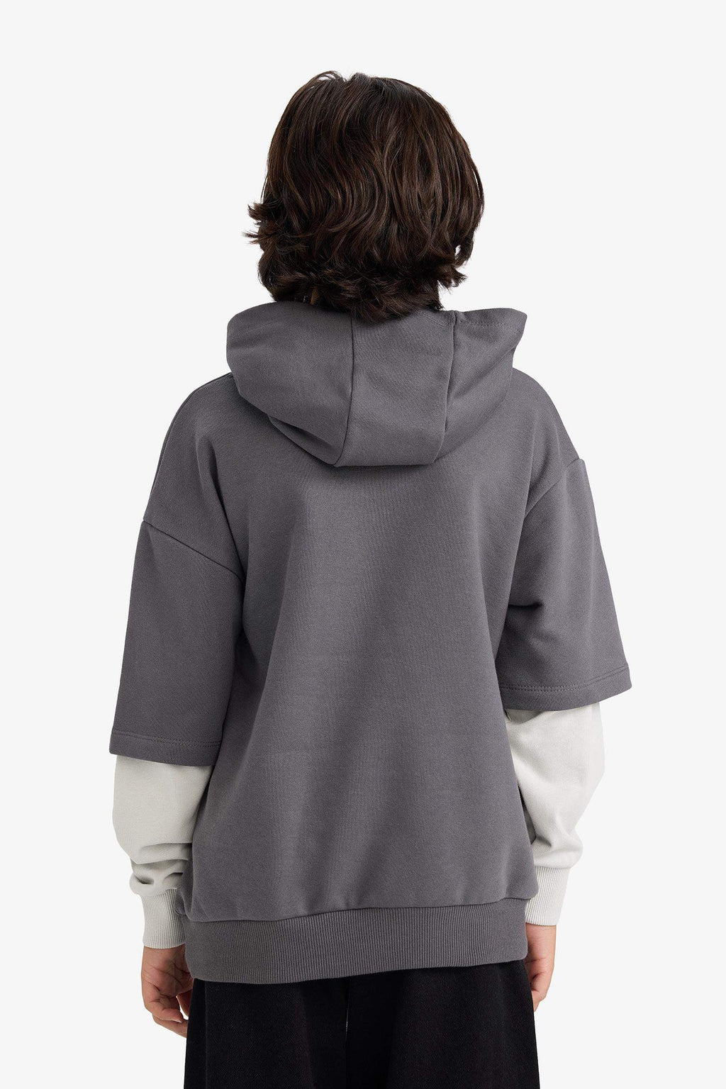 Boys Hooded Printed Sweatshirt with Soft Fleece Lining