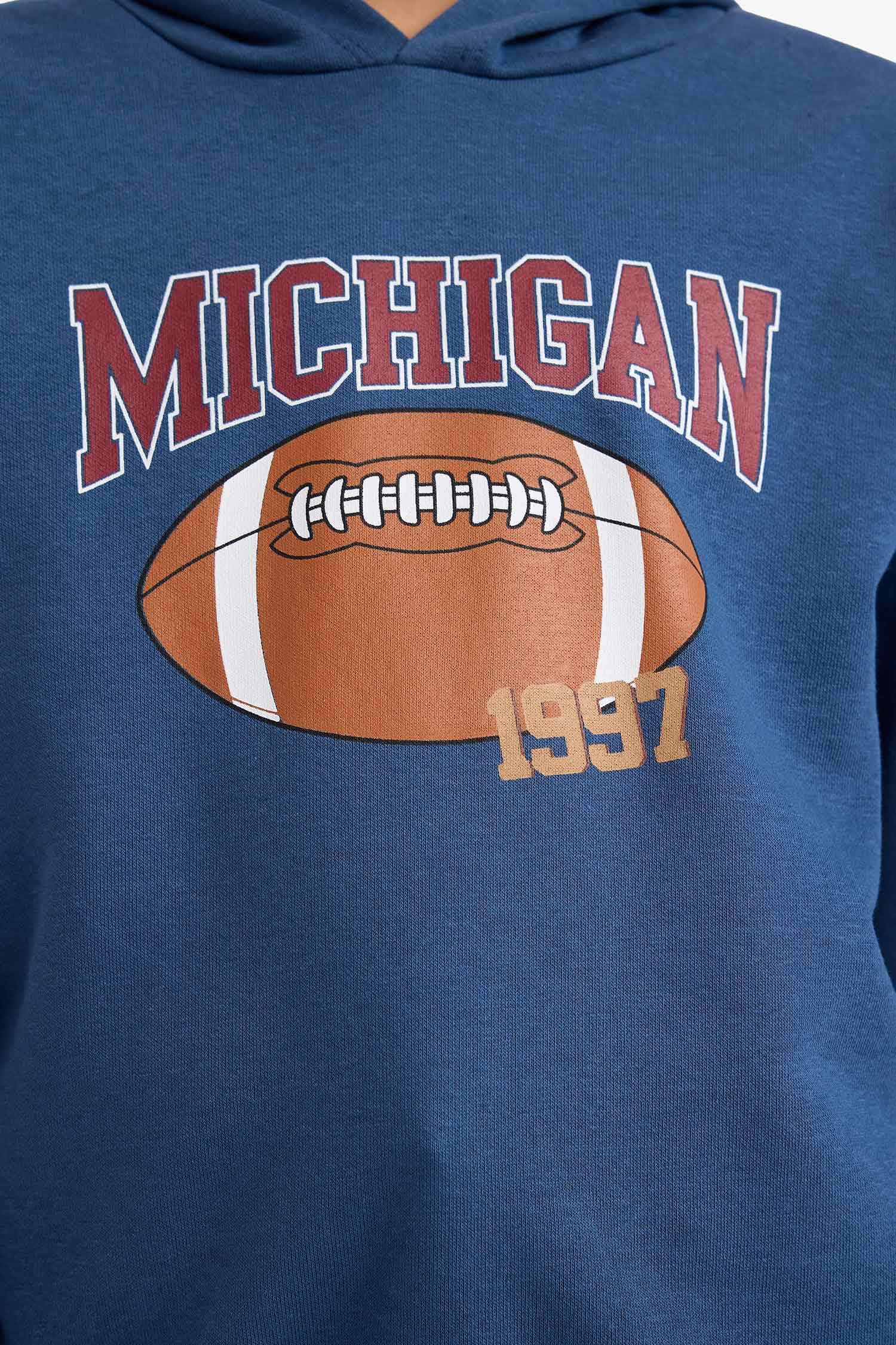 Boys Hooded Printed Sweatshirt with Soft Fleece Lining