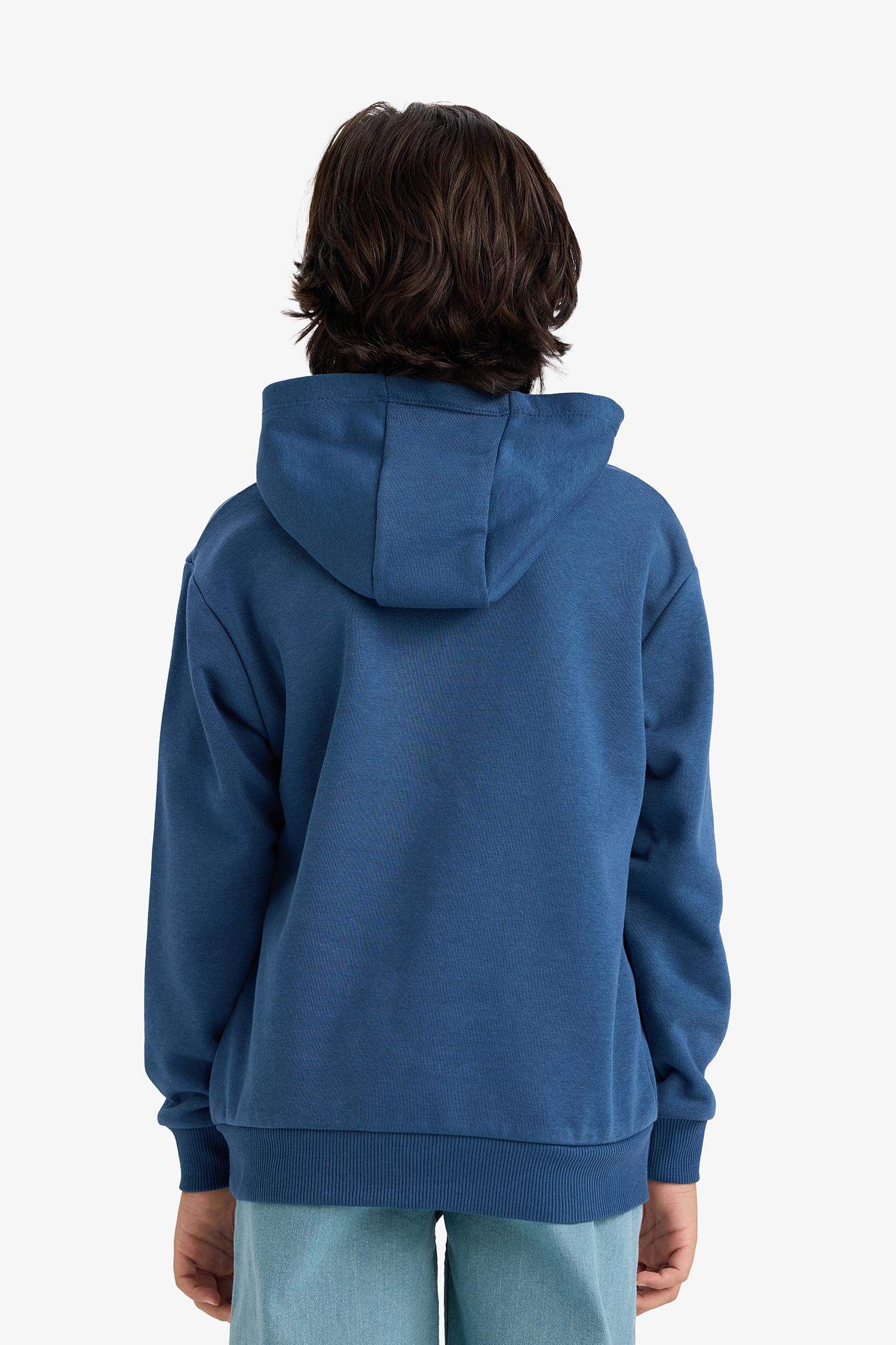 Boys Hooded Printed Sweatshirt with Soft Fleece Lining