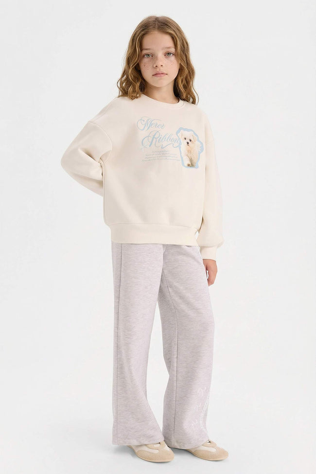 Girls Two-Piece Set: Printed Sweatshirt and Sweatpants Main Image