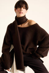 Regular Fit Boat Neck Knitted Sweater