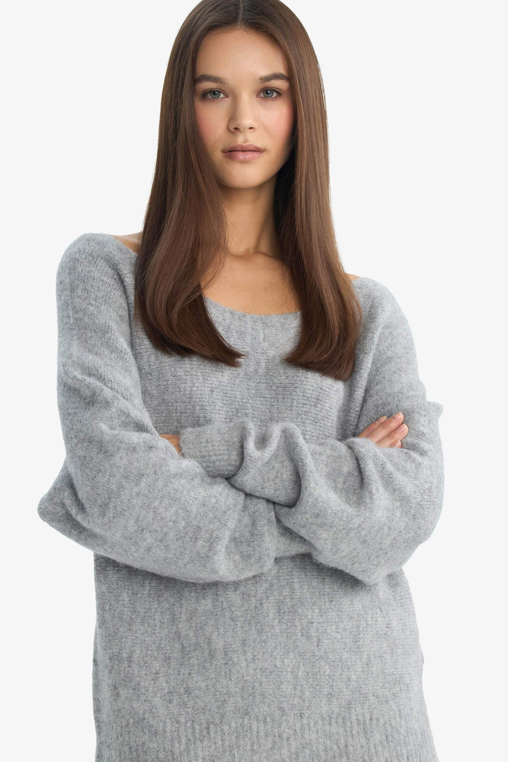 Regular Fit Boat Neck Knitted Sweater