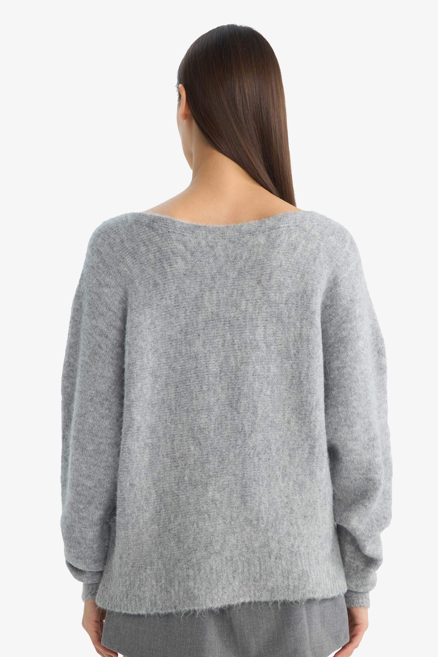 Regular Fit Boat Neck Knitted Sweater