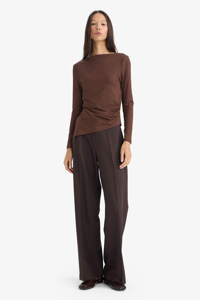 Fitted Crew Neck Long Sleeve T-shirt Main Image