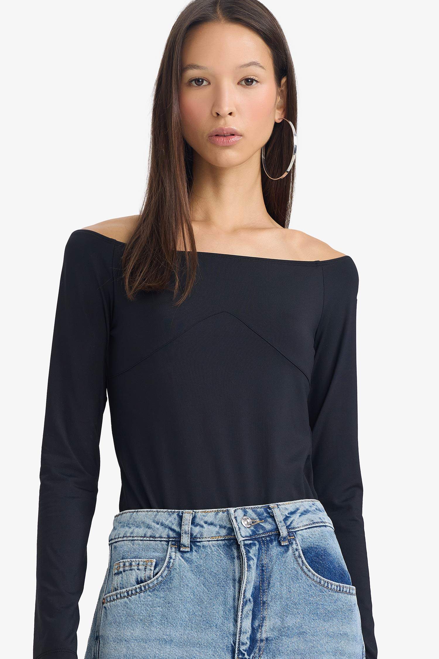 Boat Neck Long Sleeve Bodysuit