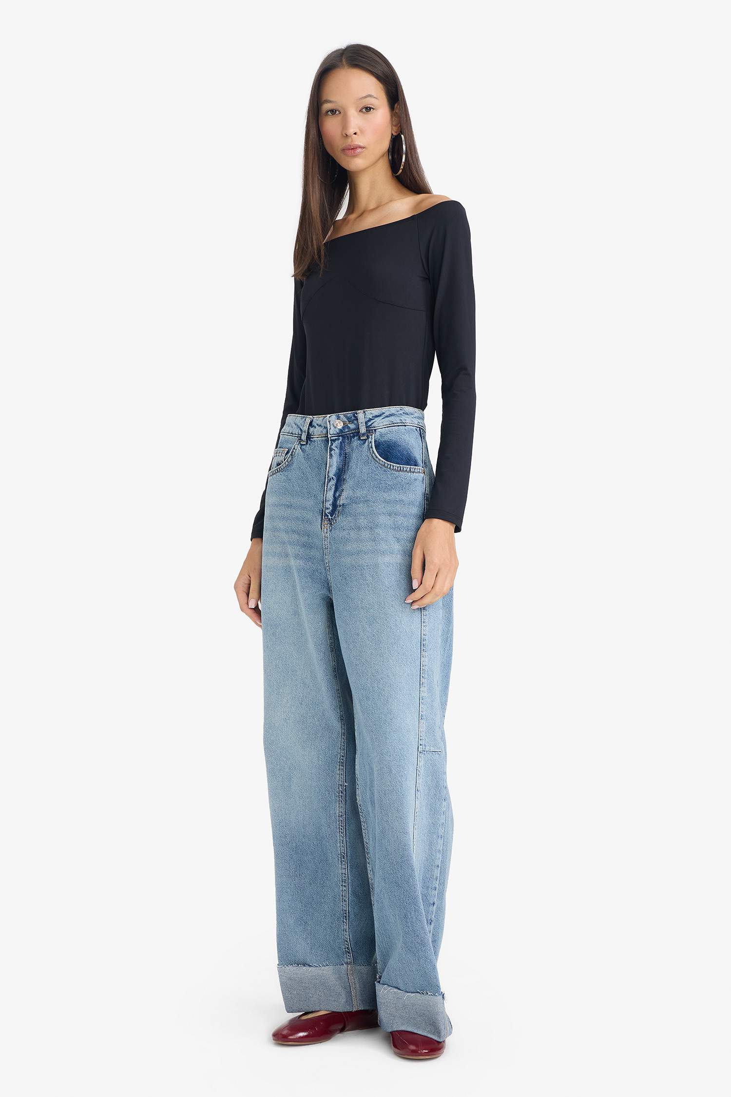 Boat Neck Long Sleeve Bodysuit