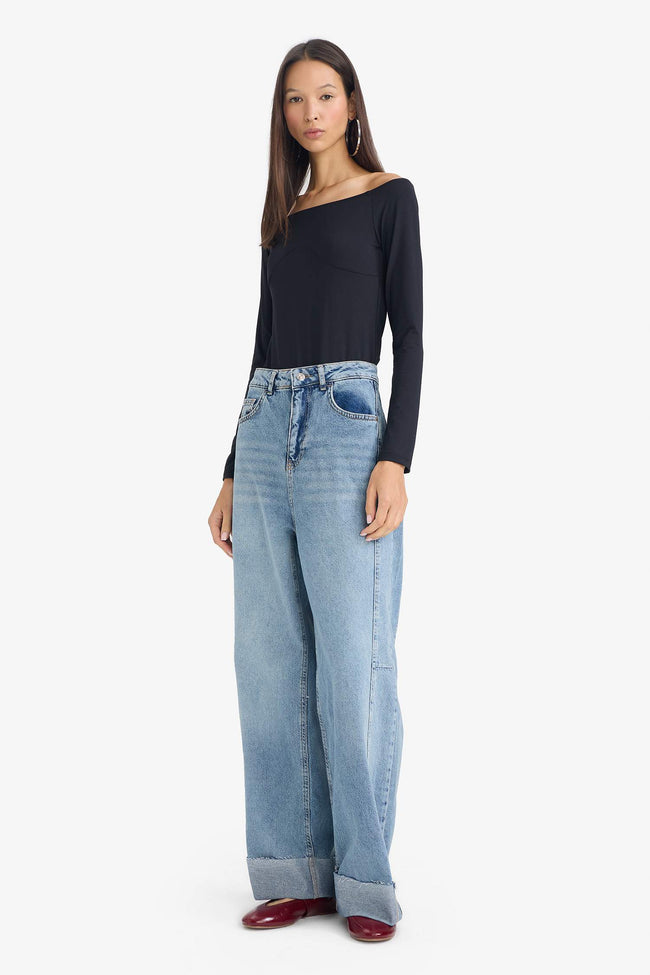 Boat Neck Long Sleeve Bodysuit Main Image