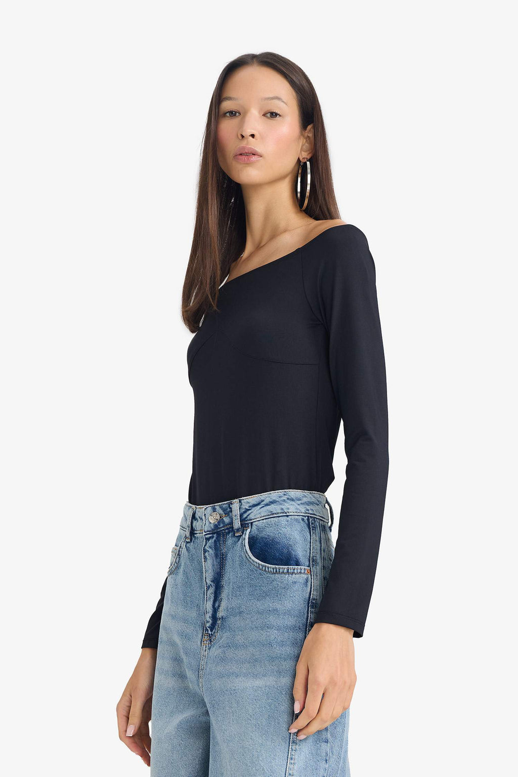 Boat Neck Long Sleeve Bodysuit