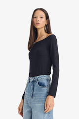 Boat Neck Long Sleeve Bodysuit