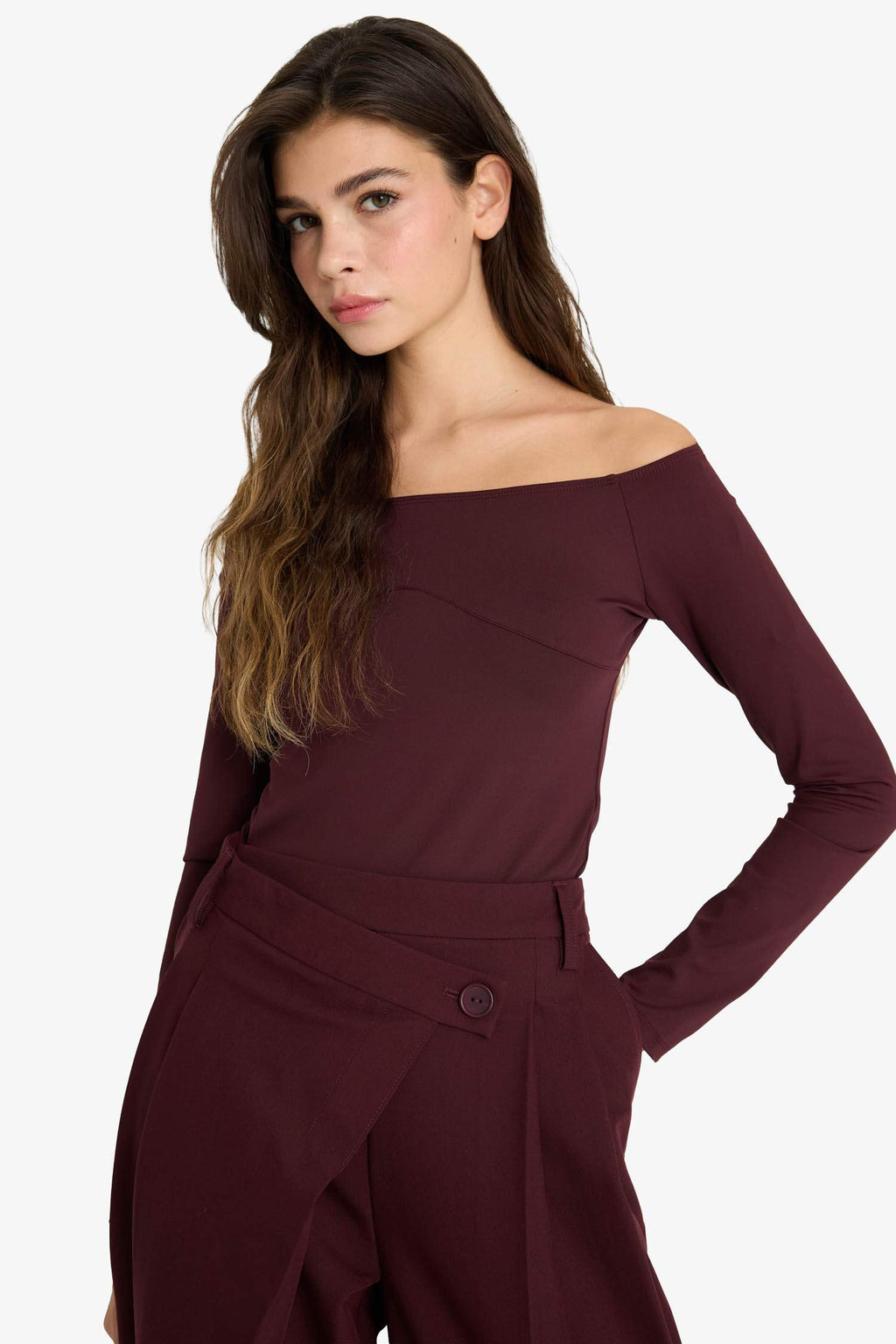 Boat Neck Long Sleeve Bodysuit