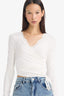 Fitted V-Neck Long-Sleeve T-Shirt with Lace Detail