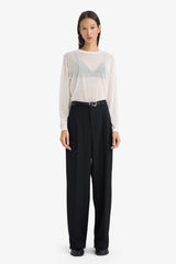 Straight Fit Trousers with Welt Pockets, Regular Waist, Standard Length