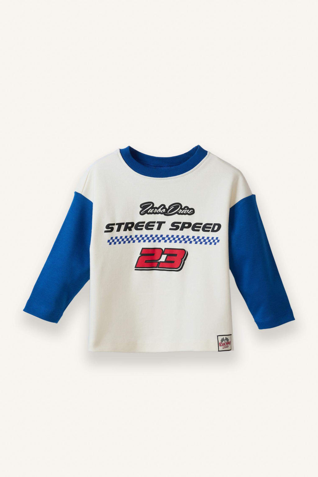 Oversize Loose Fit Crew Neck Printed Long Sleeve T-Shirt For Baby Boy