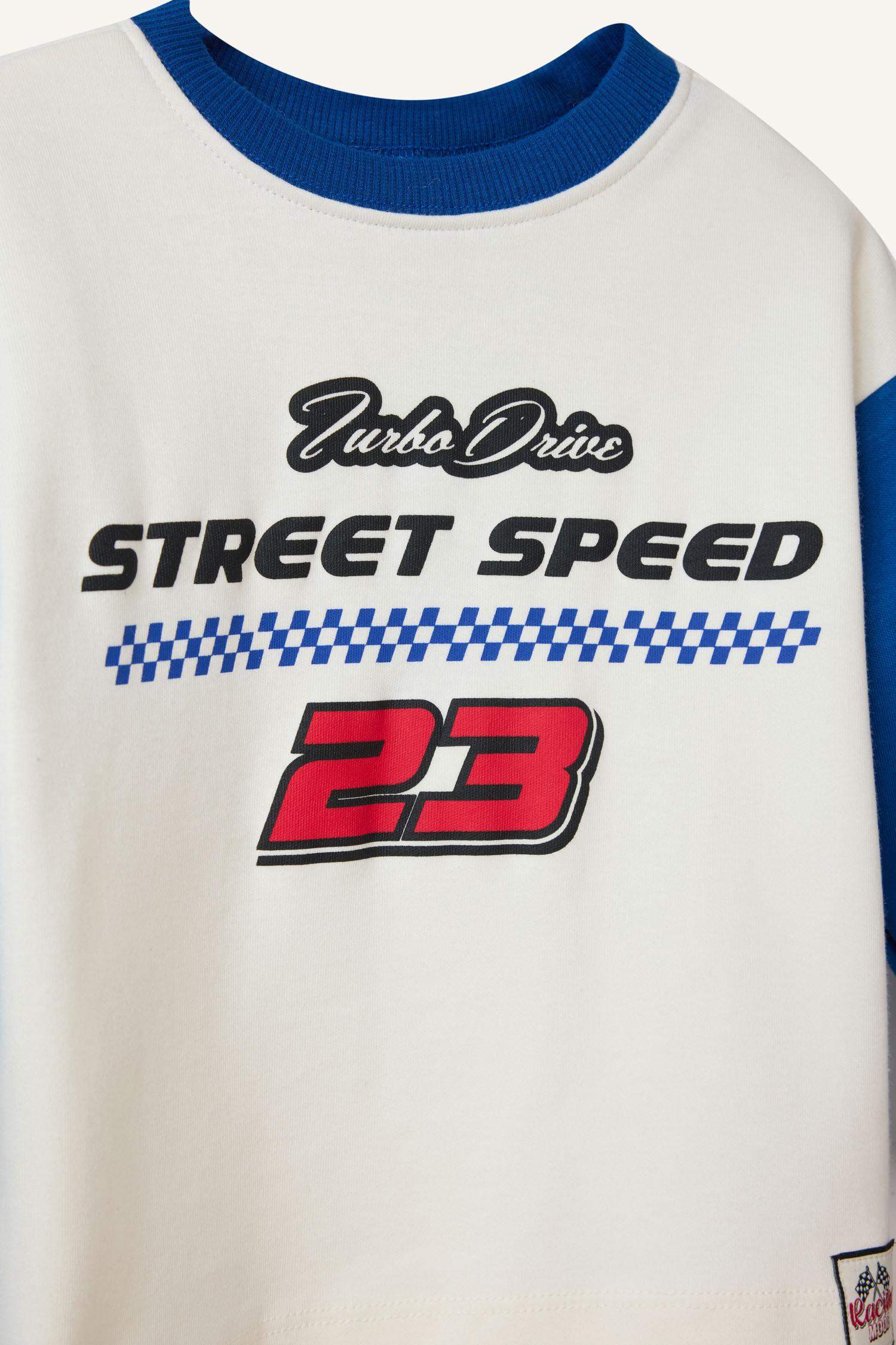 Oversize Loose Fit Crew Neck Printed Long Sleeve T-Shirt For Baby Boy