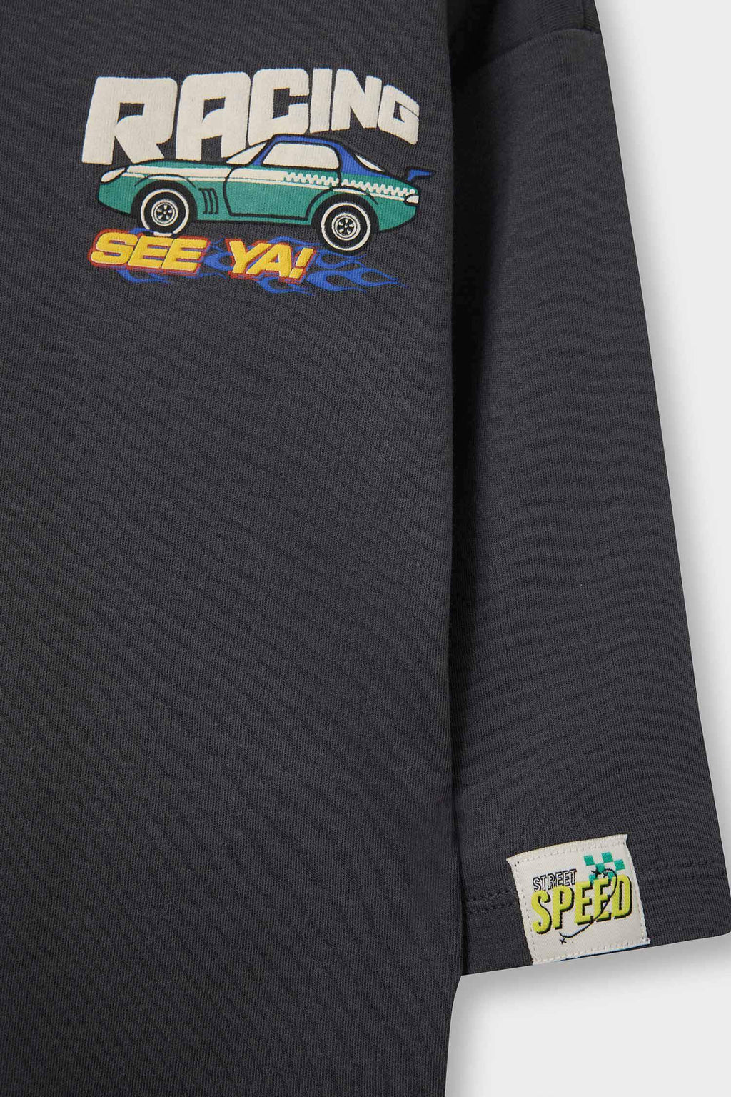 Oversize Loose Fit Crew Neck Printed Long Sleeve T-Shirt For Baby Boy