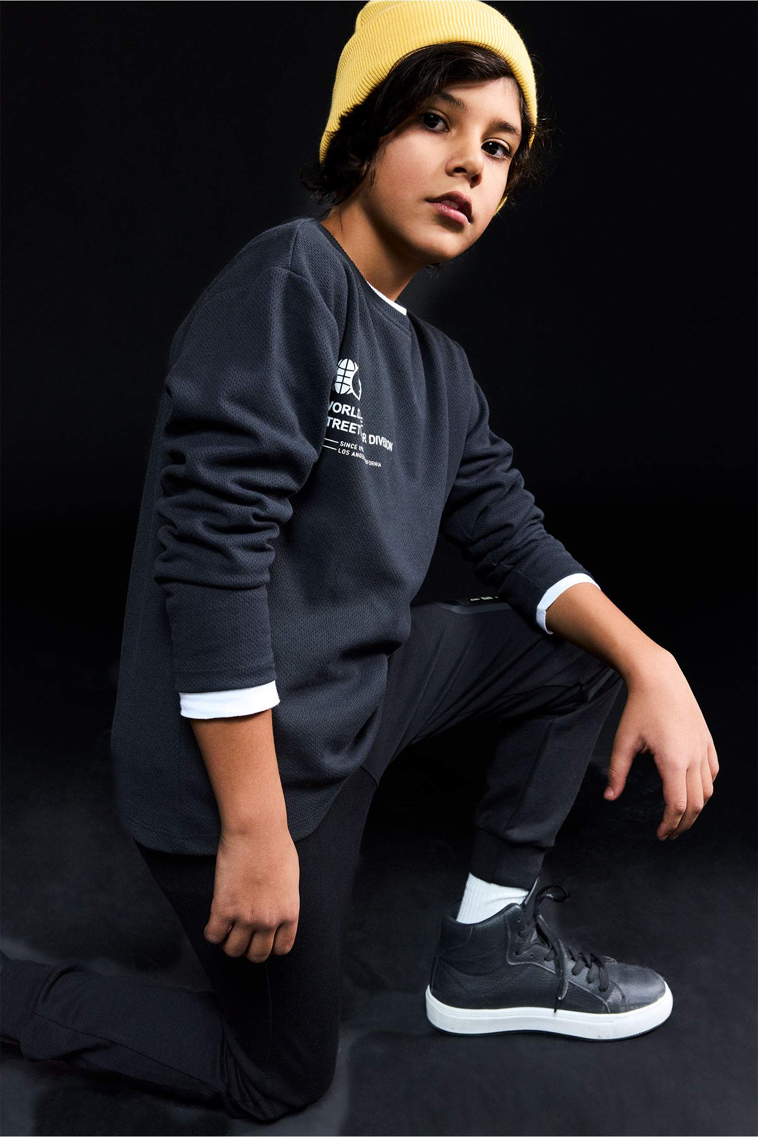 Crew Neck Printed Long-Sleeve T-Shirt For Boys