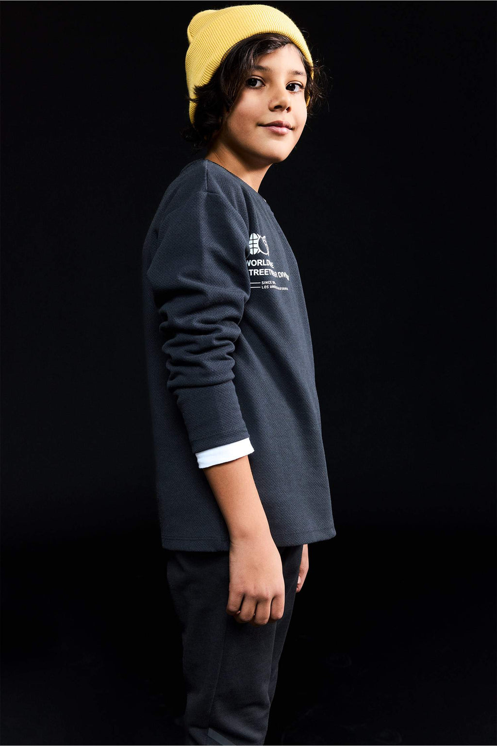 Crew Neck Printed Long-Sleeve T-Shirt For Boys