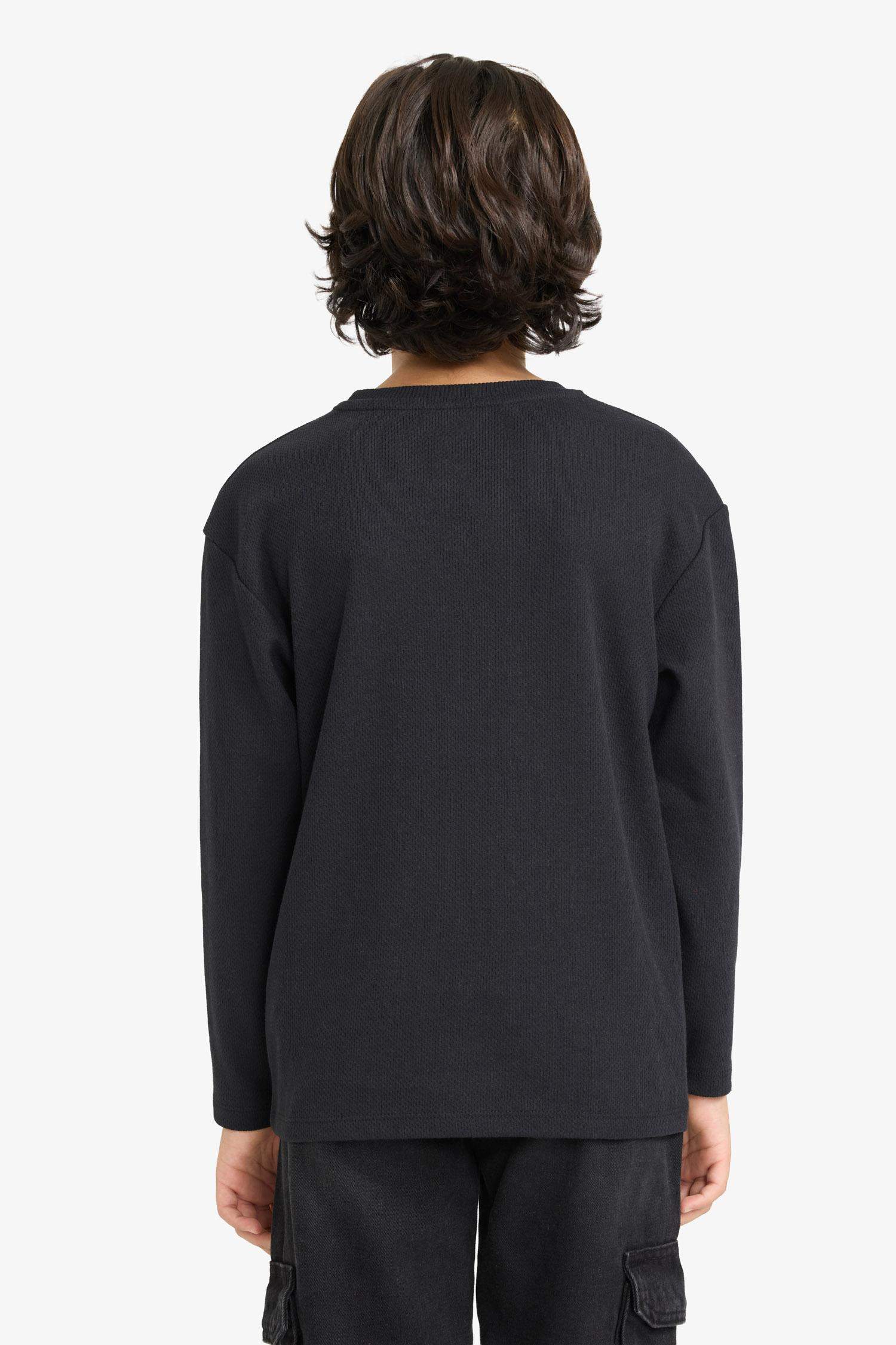 Crew Neck Printed Long-Sleeve T-Shirt For Boys