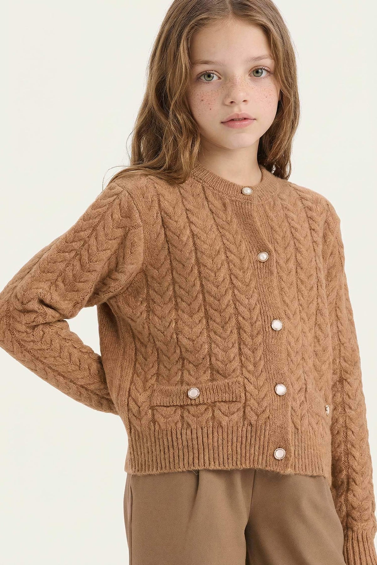 Girls Buttoned Cardigan