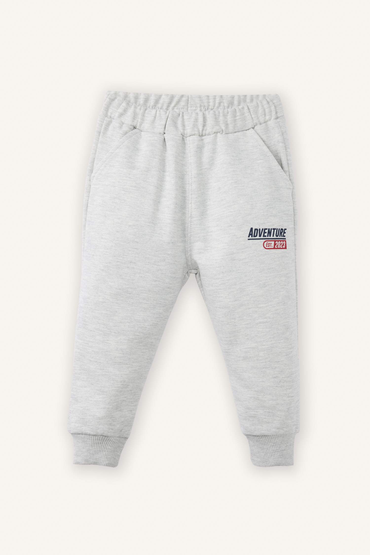 Slogan Print Sweatshirt Fabric 2-Piece Set For Baby Boys