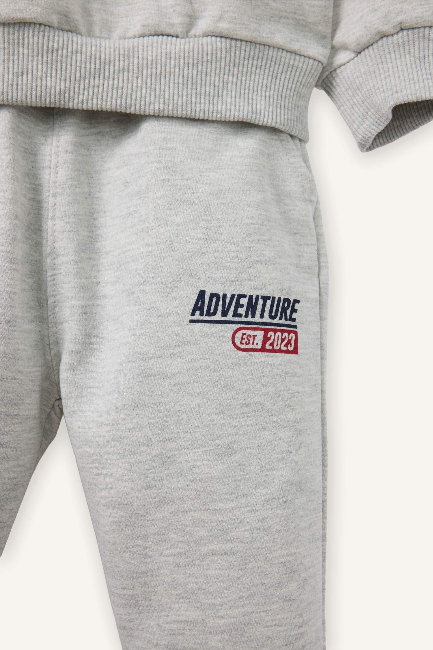 Slogan Print Sweatshirt Fabric 2-Piece Set For Baby Boys