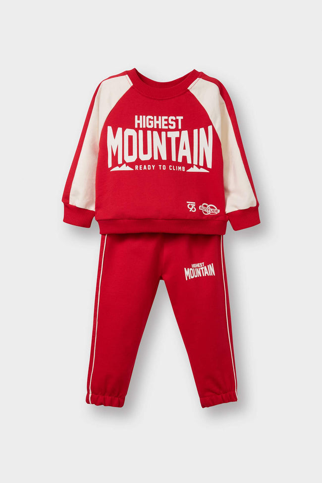 2-Piece Set Printed Sweatshirt And Sweatpants For Baby Boys Hover Image