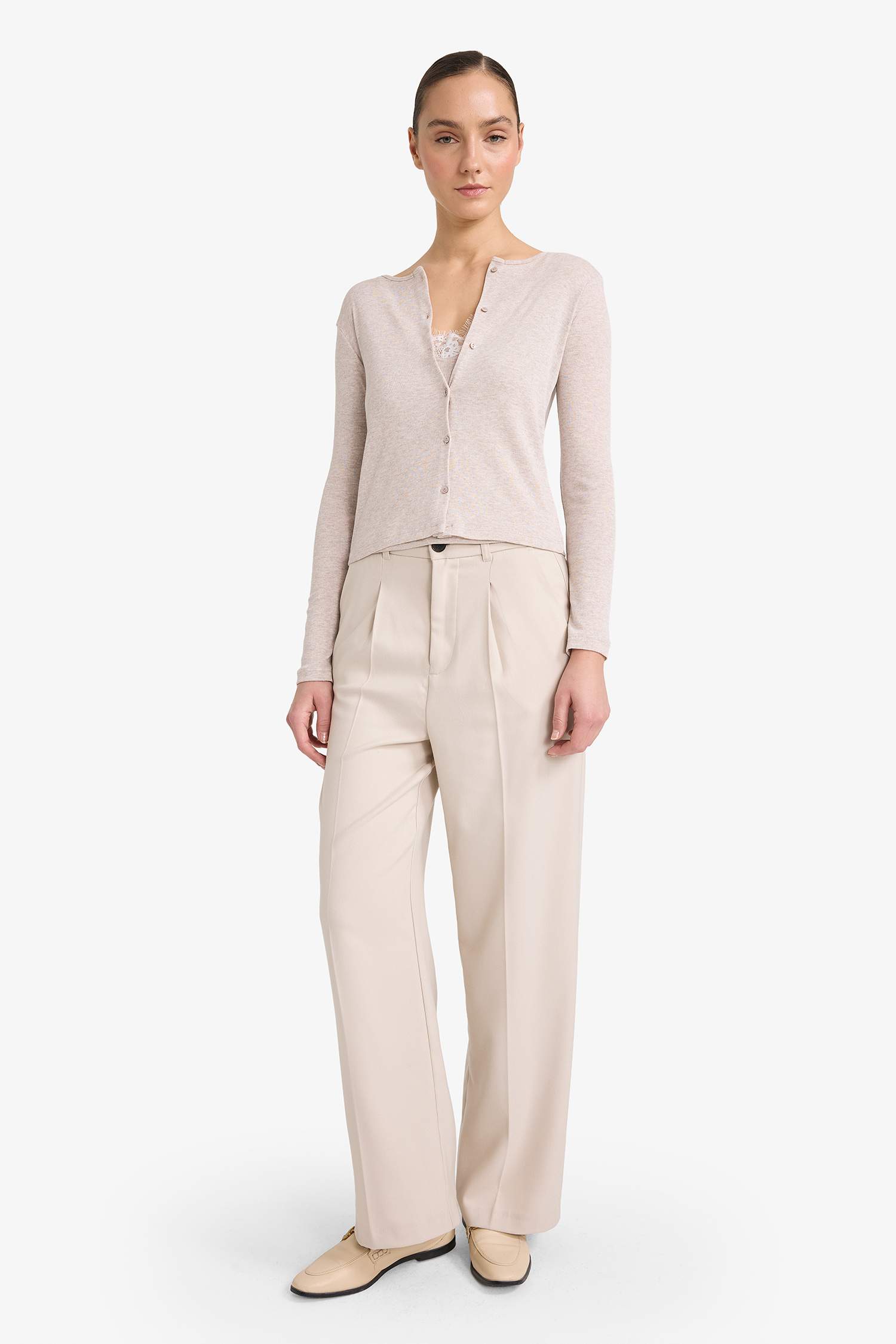 Slim Fit Narrow Cut Crew Neck Ribbed Long Sleeve T-Shirt