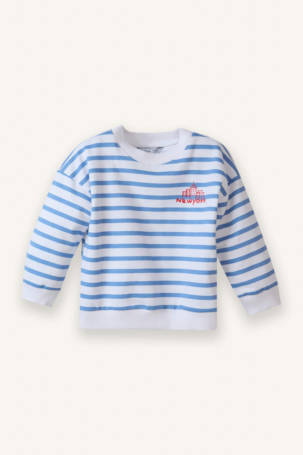 Oversize Wide Fit Crew Neck Printed 2-Piece Sweatshirt Set For Baby Boys