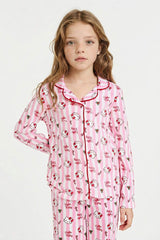 Girls Hello Kitty Christmas Themed Pajama Set - Long-sleeved top and long bottoms