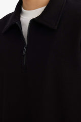 Boxy Fit Polo Collar Half-Zip Piqué Sweatshirt