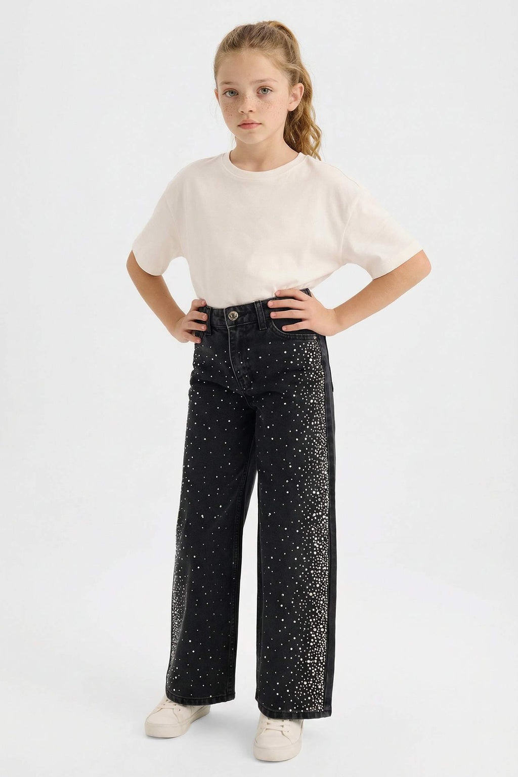 Girls Christmas-themed Straight Leg Rhinestone Jeans